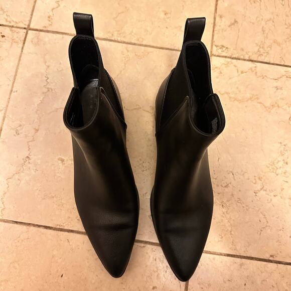 A New Day 7.5 Gwen Low Shaft Pointed Toe Ankle Chelsea Boots Stack Heeled Black - Picture 7 of 10